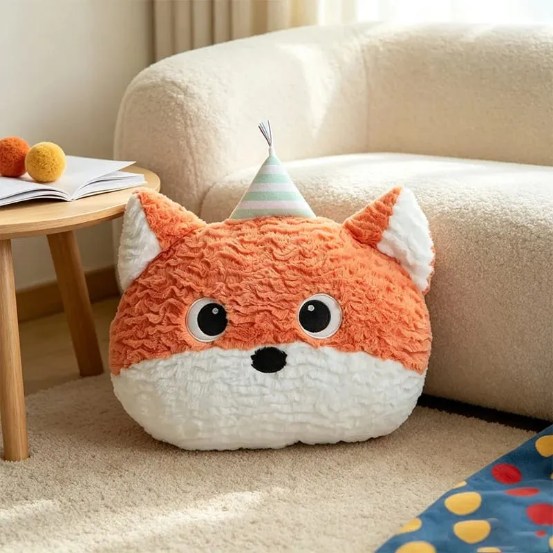 40CM Kawaii Cartoon Animal Plush Pillow Soft Stuffed Soft Fox Sheep Frog Cat Seal Dog Pig Cushion Funny Home Decoration Gifts