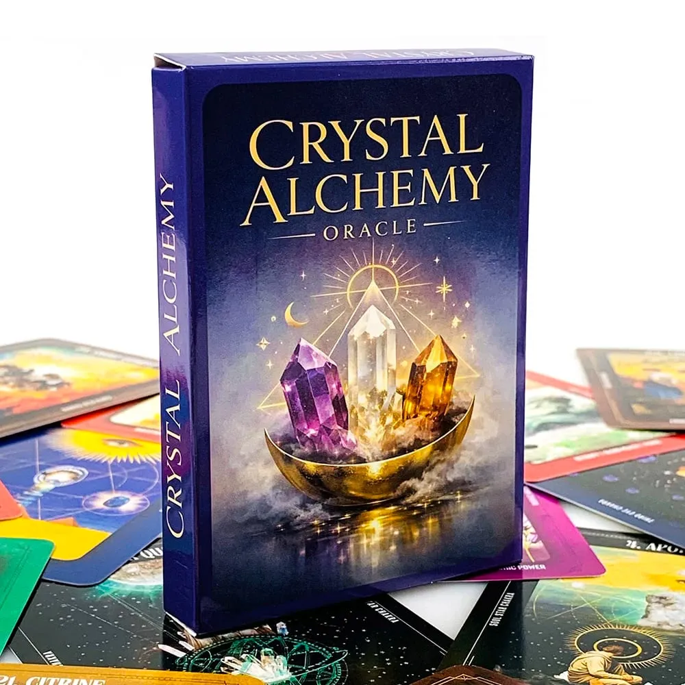 Crystal Alchemy Oracle Cards Divination Deck Crystal Healing Spiritual Guidance Tarot Board Game For Fate Reading Witchcraft — image 1