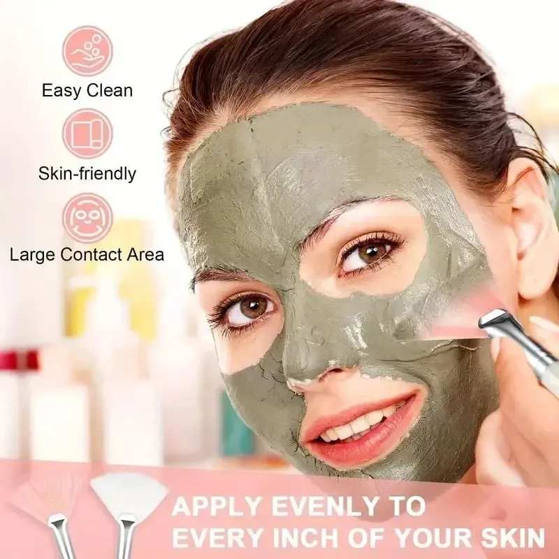 3/6/12pcs Practical Facial Brushes Fan Shape Brush Flat Head Face Mask Applicator Soft Portable Mask Brushes Cosmetic Tools