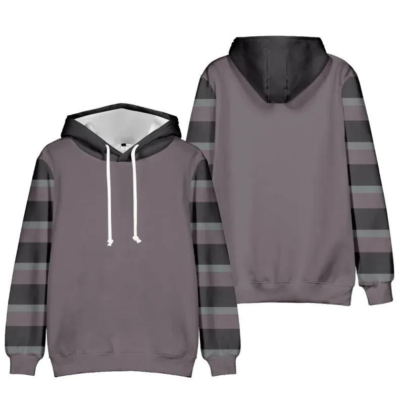 2024 Fesyen Bercetak Corak Berjalur Pullover Lelaki Kasual Bersaiz Besar Hoodie Longgar Street Design Harajuku Baju Sweat Lelaki — image 14