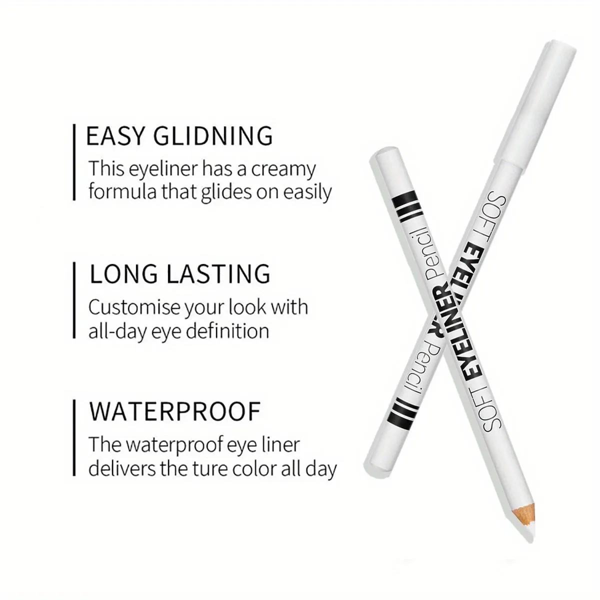 Stylo fard à paupières en bois blanc mat, imperméable et résistant aux taches, facile à utiliser pour les débutants, adapté à tous les Types de peau — image 3