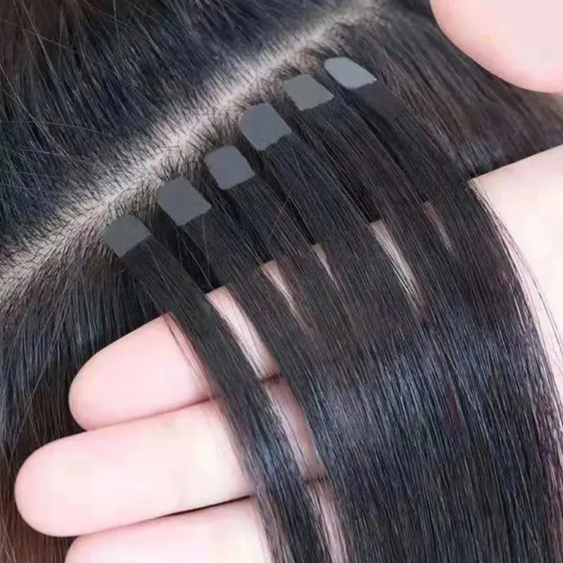 Invisible Mini Tape Hair Extensions 12-20Inch Human Hair Extentions 3x0.8cm Invisible Tape 10pcs/pack For Add Side Volume