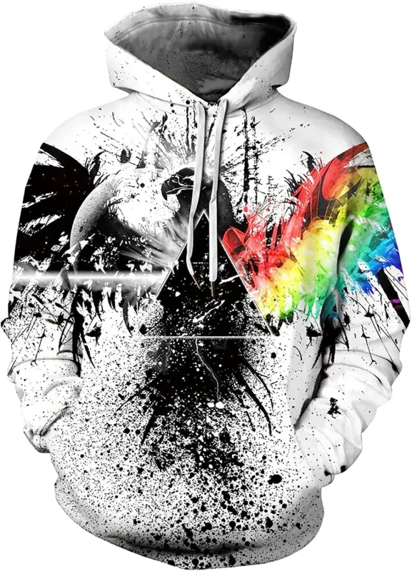 Sweat à capuche graphique pour hommes, sweat à capuche imprimé nouveauté unisexe, sweat-shirt à motif 3D avec poche, sweat à capuche graphique chaud à manches longues Me — image 9