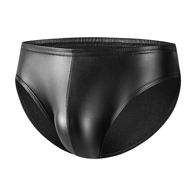 New PU Faux Leather Mens Bikini Briefs Trunks Slips Tights Hot Sexy Underwear Jockstrap Calzoncillos Ropa Panties Tanga Thong — image 10