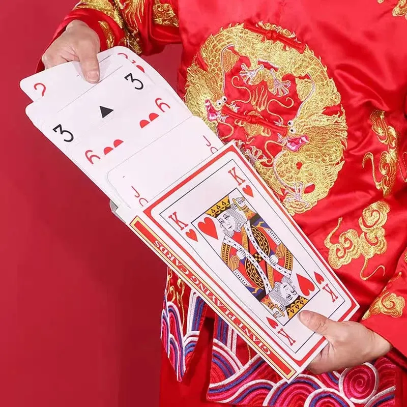 Giant Playing Cards Jumbo Size Oversized Carnival Birthday Wedding Party Favors Fun Challenges Company Team Building Games Props