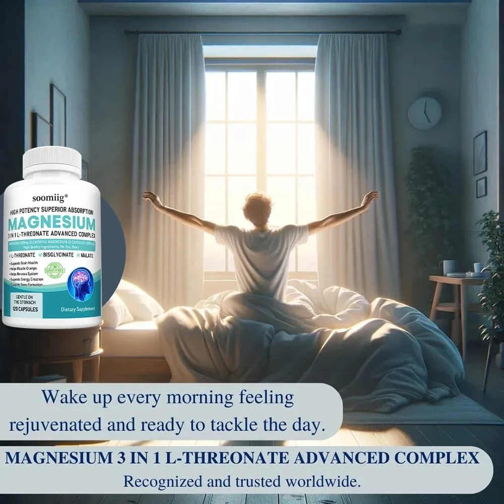 3 σε 1 - L-Threonate Magnesium Glycinate Malate Υγεία του εγκεφάλου Υποστήριξη ύπνου Ενισχυμένη ανοσία Ενεργειακός μεταβολισμός — image 5