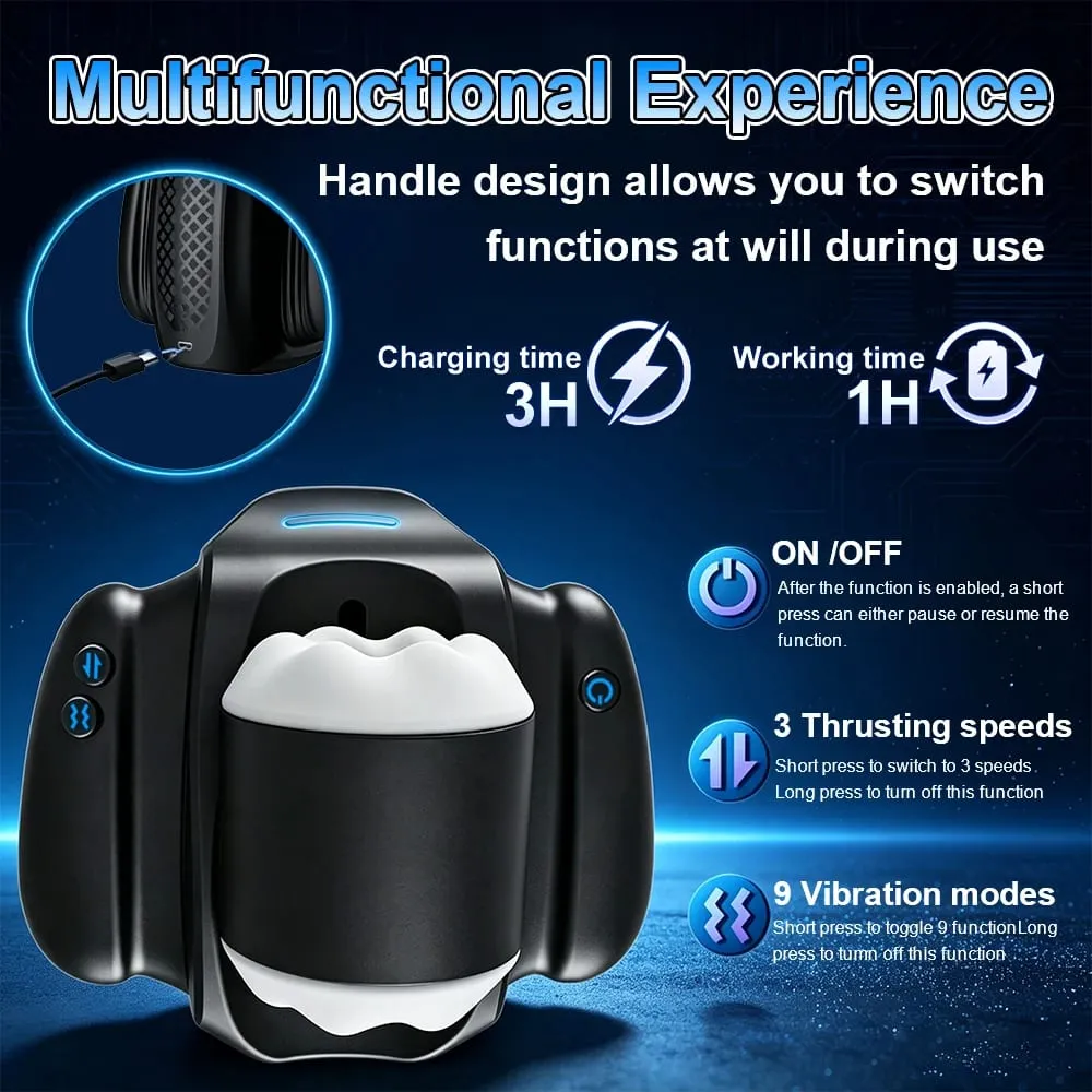 Automatic Telescopic Vibrating Male Masturbator Cup Pocket Pussy with Holder Penis Trainer Vaginal Adult Sex Machine for Men