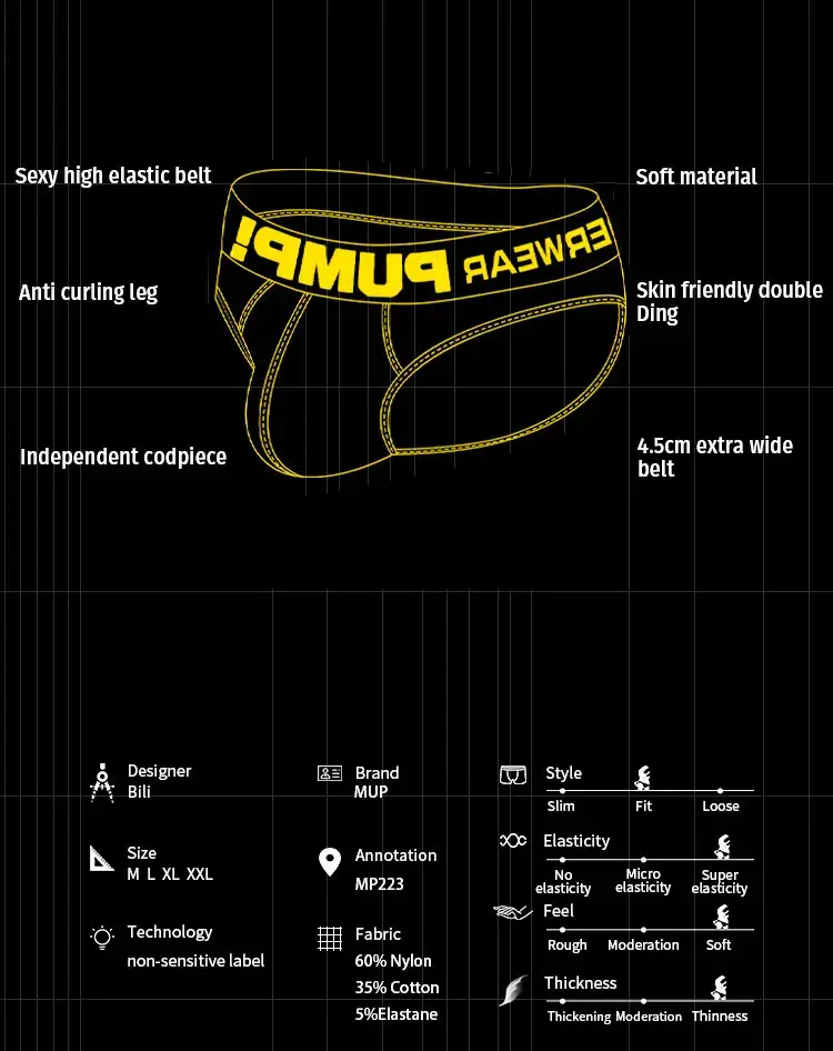Sexy Men Underwear Funny Briefs Underpants Graffiti Panties Jockstrap Low Waist Butt Lifter Male Underwear MP223 — image 5