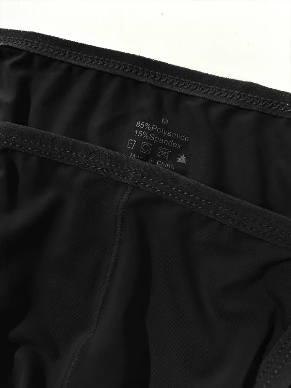 1PC Men's Sexy Low-Waist Briefs with Large Pouch Single Color Thin Belt Comfortable Thin Design for Summer Pure Color Underwear — image 27