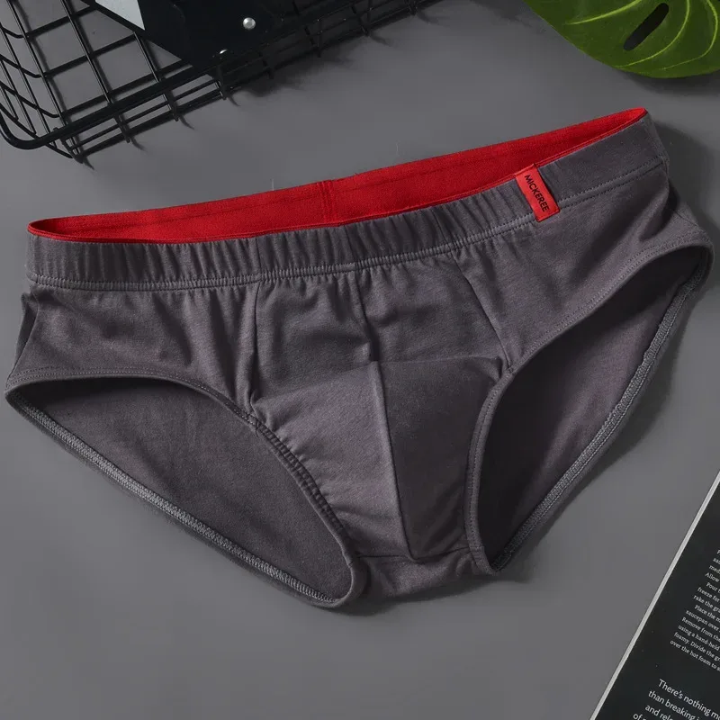 Men Briefs Solid Color Cotton Youth Briefs Waist Comfortable Sexy Explosion Trend Breathable Underwear Sissy Panties — image 26
