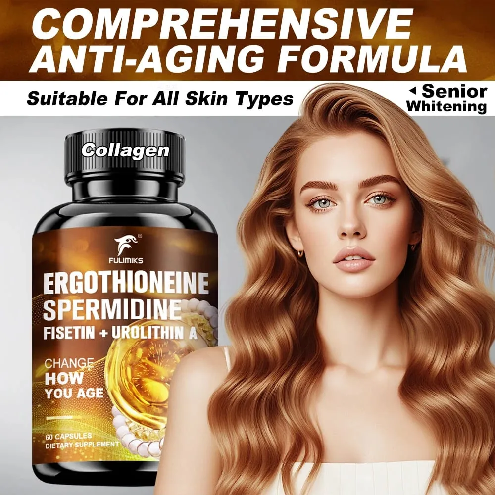 Ergothioneine & Spermidine Anti-Aging Capsules with Fisetin Urolithin A & PQQ Supports Cellular Health & Skin Rejuvenation — image 6