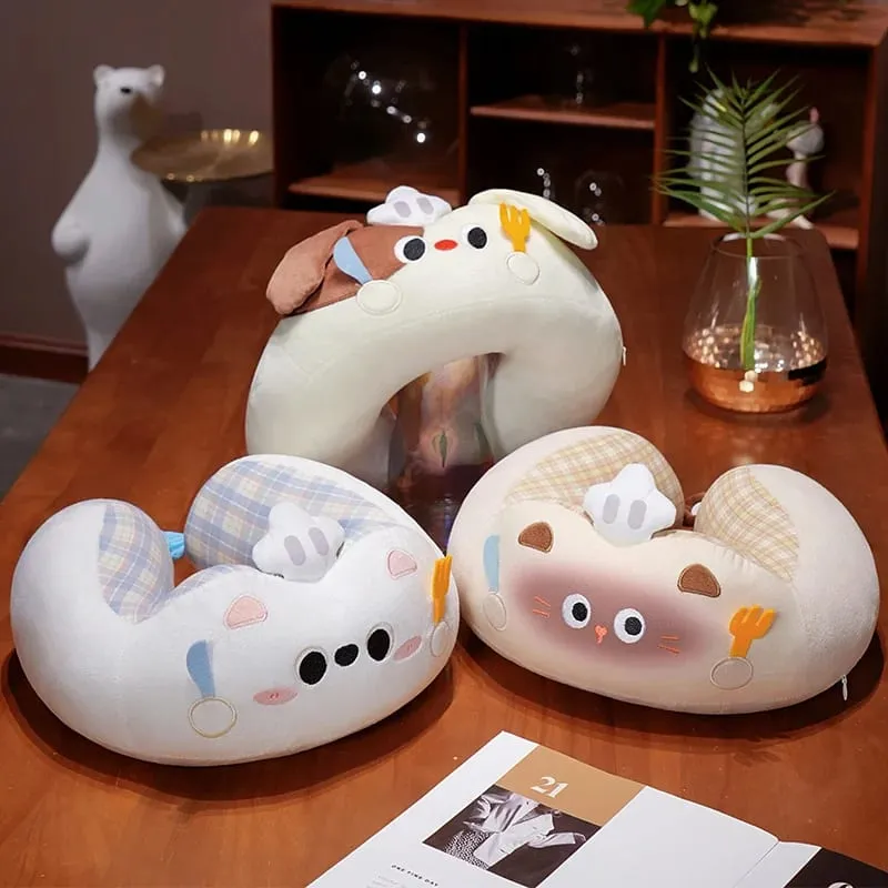 Hump Pillow Adult Children Travel Pillow Soft Short Plush Cartoon Portable Outdoor Nap Flight Neck Pillow Nursing Cushion — image 2