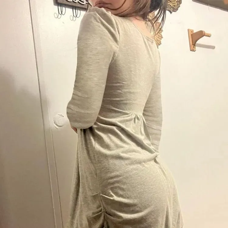 Robe deux pièces élégante en Patchwork avec nœud doux, fausse robe Sexy à col carré pour femmes, manches longues, ample