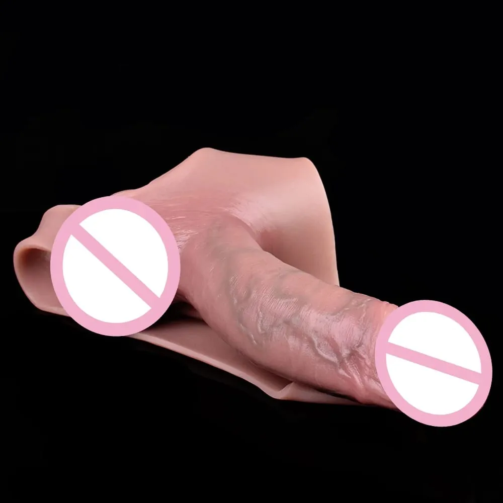 Silicone Briefs Wearable Hollow Dildo Panties Strapon Penis Sleeve Pants Male Dick Extender Sex Toys For Adult Sexy Tools — image 1