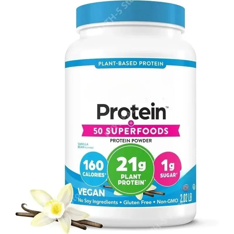 Vegan Protein Powder 21g Plant Based Protein 8g Prebiotic Fiber No Lactose Support Daily Nutritional Health 2.02 Lb