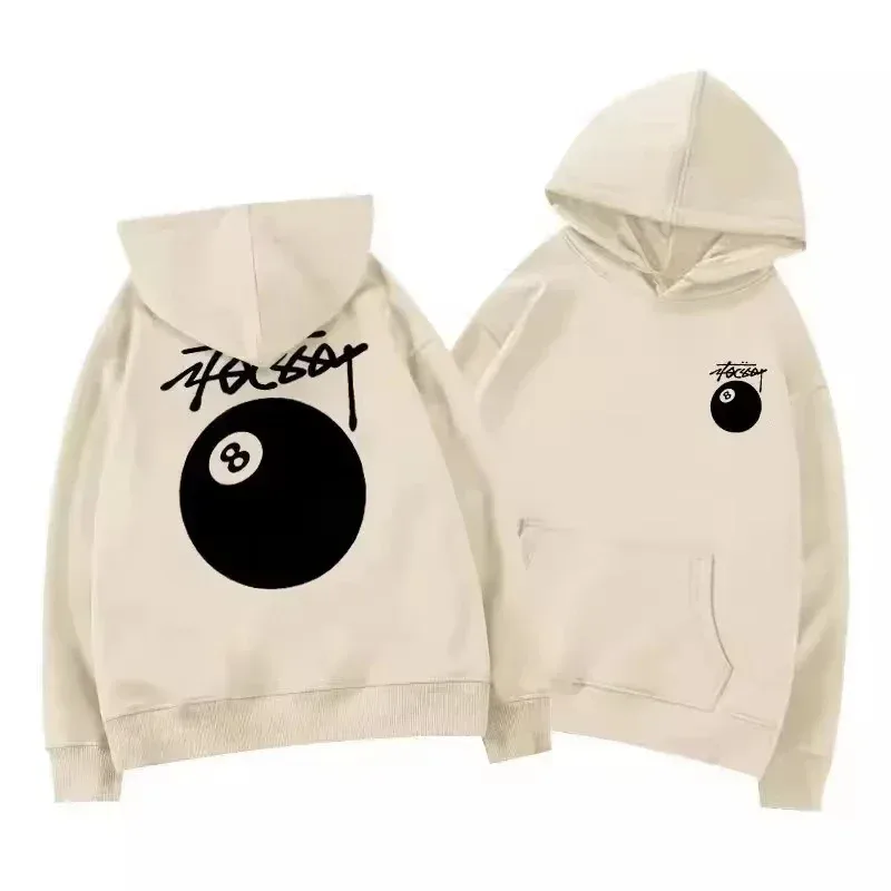 New billiard print street autumn and winter warm hooded sportswear soft casual top high-quality comfortable clothing — image 3