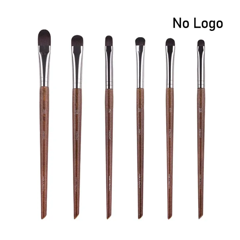 Pennelli per trucco occhi in legno naturale set completo Ombretto Pro Crease Kit per trucco sfumino evidenziatore sopracciglio Pennello per ciglia labbra pratico — image 18