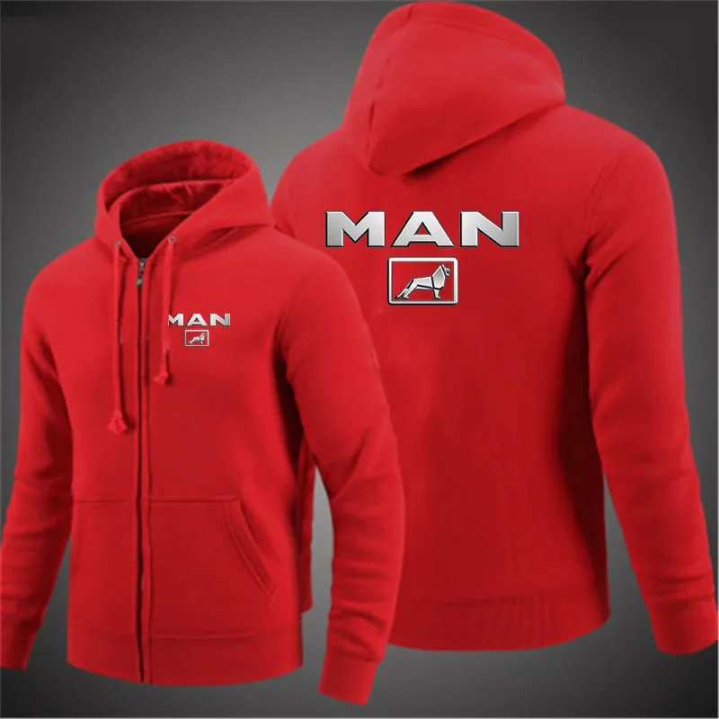 2025 Spring And Autumn Men's Truck man Logo Print Minimalist Style Daily Commute Hooded Coat Drawstring Zipper Hoodies Jacket — image 9