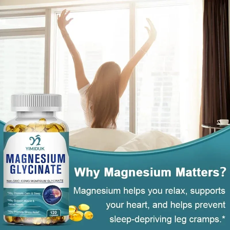 ¡Compre 1 y obtenga 1 gratis! Suplemento de glicinato de magnesio puro para un sueño profundo y alivio del estrés, ayuda a la relajación muscular y el sistema nervioso — image 5