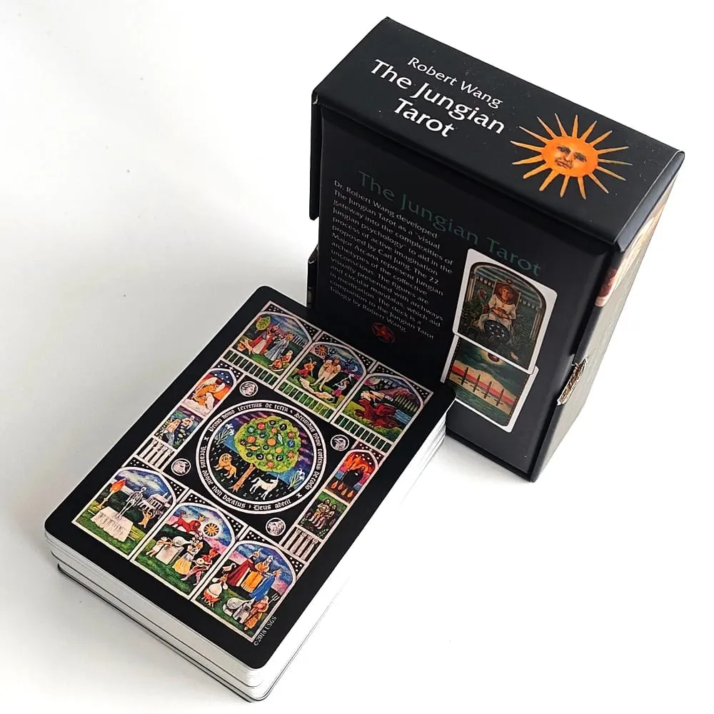 Bộ bài Jungian Tarot trong hộp cứng 78 lá bài dập nổi đôi cho trí tưởng tượng tích cực Jung Archetypes Tâm lý học