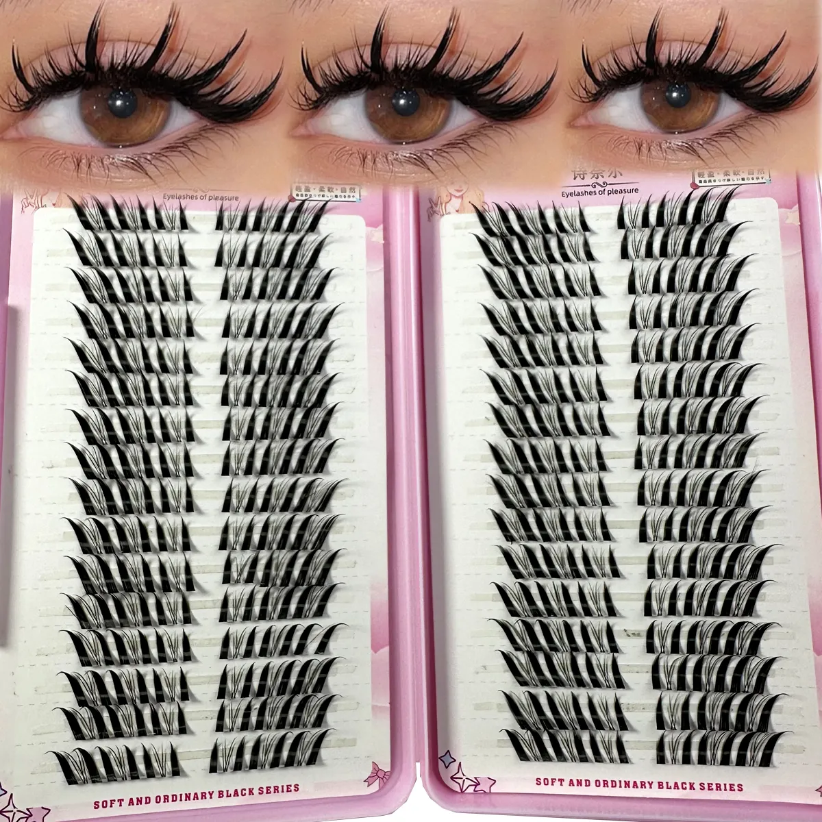 32 linhas de olho de raposa manga cluster cílios de olho de gato cílios individuais olhar natural diy extensão de cílios volume lash clusters