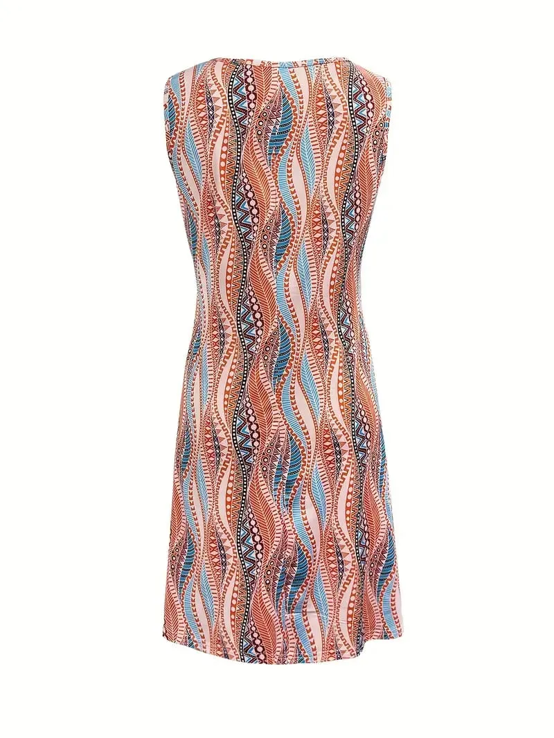 Women's Spring and Summer Casual Striped Printed Sleeveless Dress — image 3