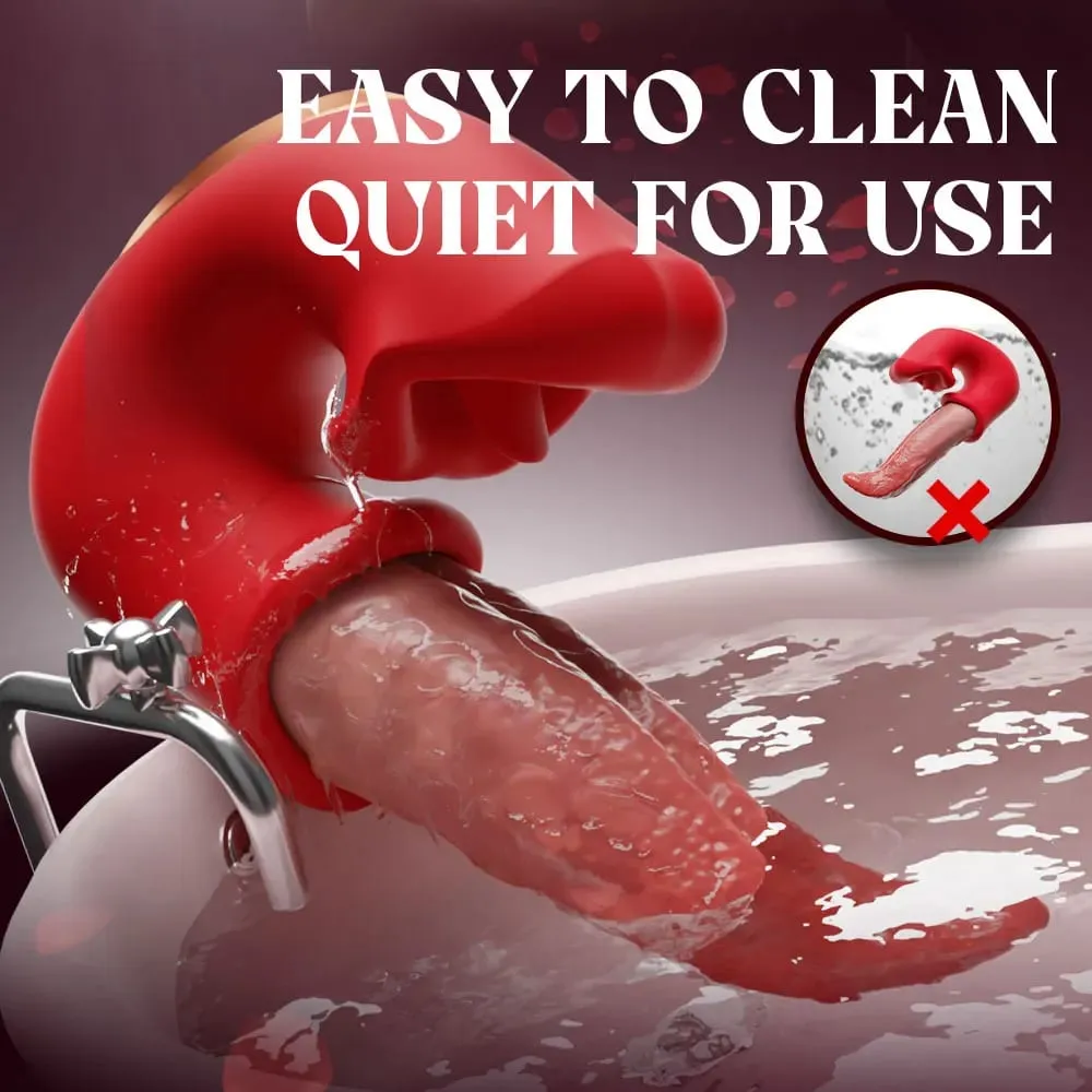 Tongue Vibrator Adult Rose Sex Toys Dildo for Women with 10 Vibrating Swinging G Spot Clit Stimulator Adult Supplies for Female — image 4