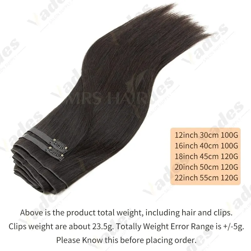 Invisible Thick PU Clip in Hair Extensions Real Human Hair Straight Remy Hair Clip in Hair Extensions 7pcs for Women Daily Use — image 10