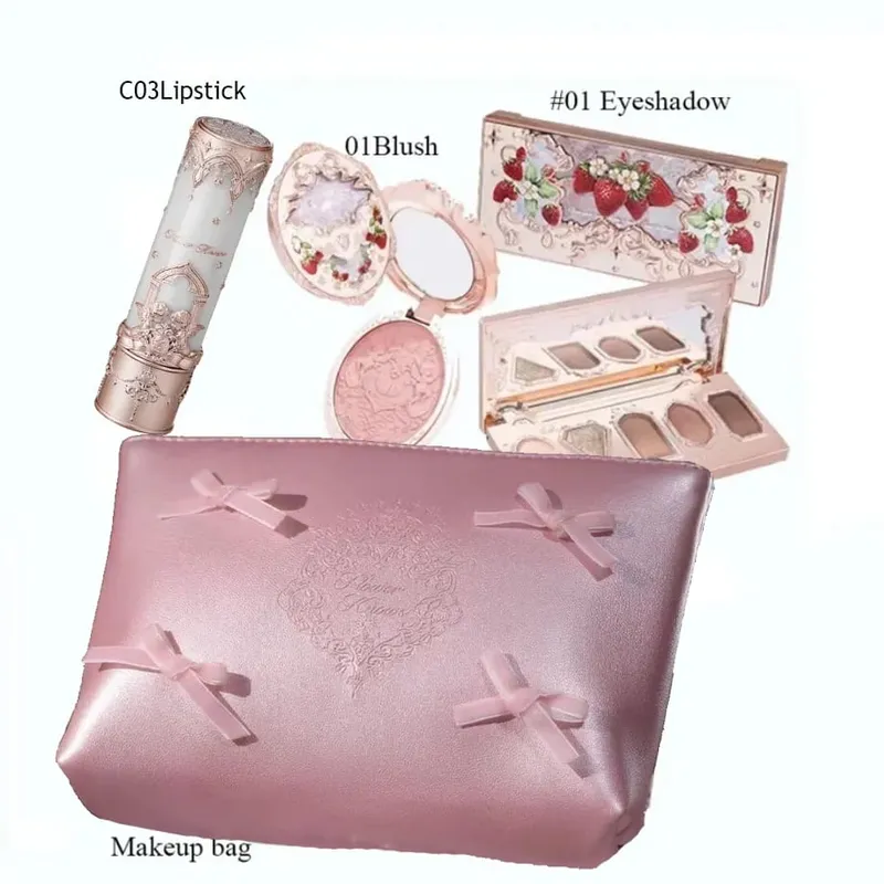 Flowerknows Makeup Set Gift Kit Shimmer Full Box Blush Langdurige fluwelen lipcrème met zakje Kit De Maquiagem — image 6