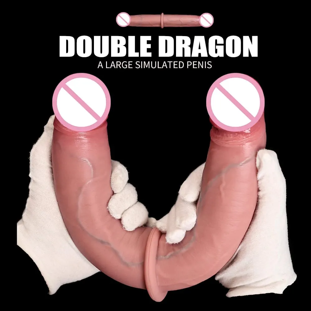 Double Ended Dildo Realistic Double Sided Big Long Thick Dildos with Veins Vaginal Anal Huge Adult Penis Sex Toys for Lesbian — image 2