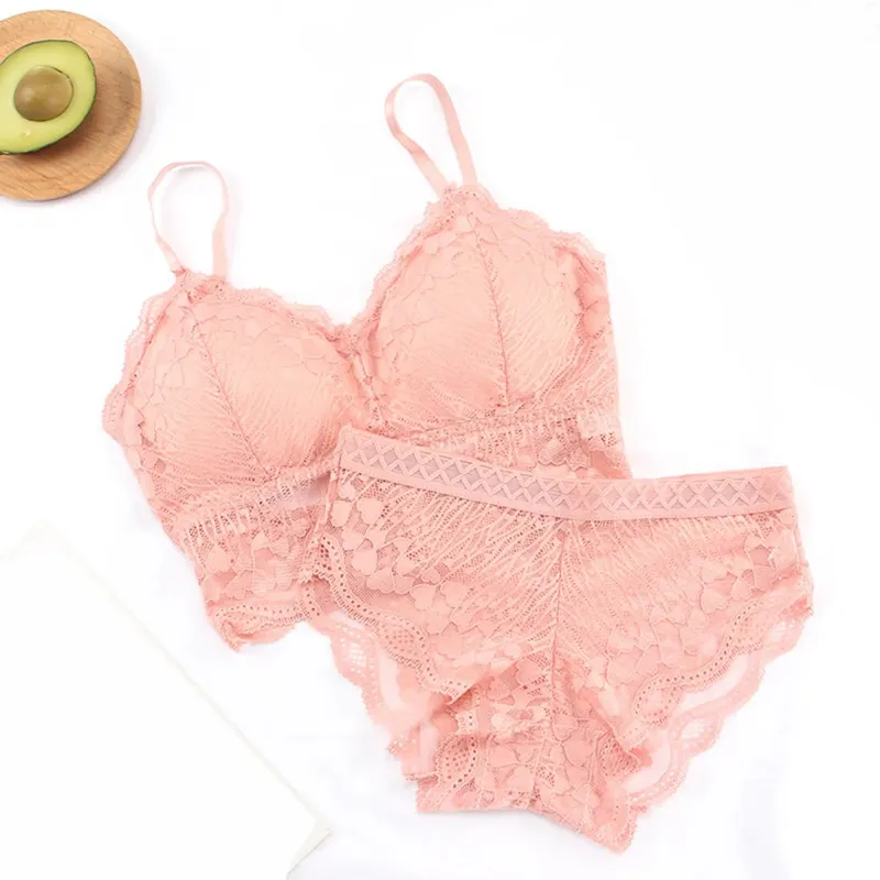 Sexy Lingerie Woman Lace Transparent Underwear Sexy Cutout Bra Push Up Silk Lingerie Set Women's Set Push Up Thin Bralette