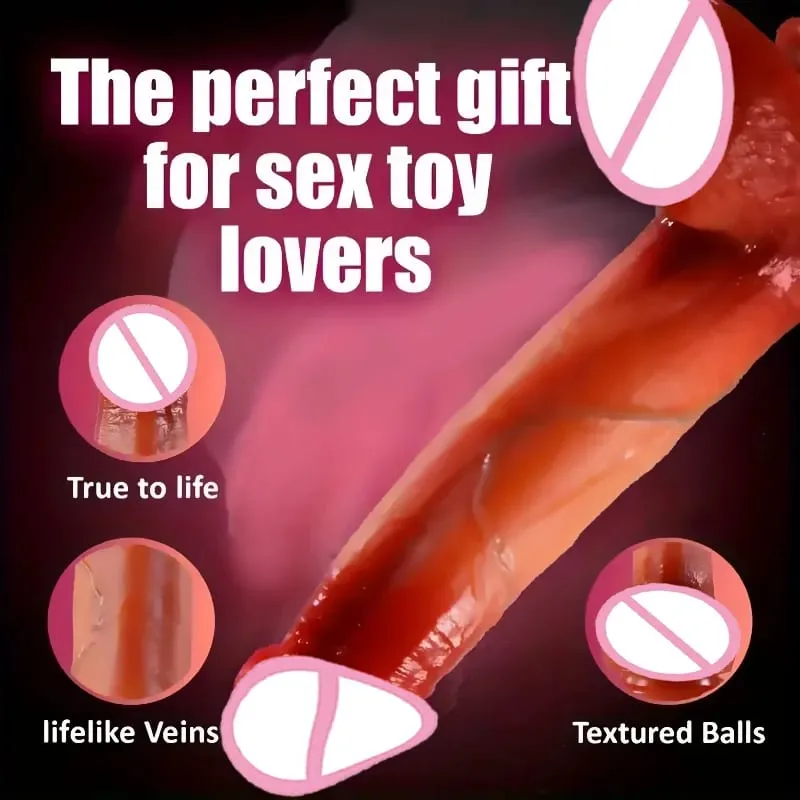 Dildo - 9.0 inch Telescopic Dildo Vibrator Sex Toy - with 10 Insertion And 10 Vibration And Heating Modes Realistic Dildo for G-Spot Anal Stimulation Silicone Dildo Remote Control Female Couple Adult Sex Toy — image 6