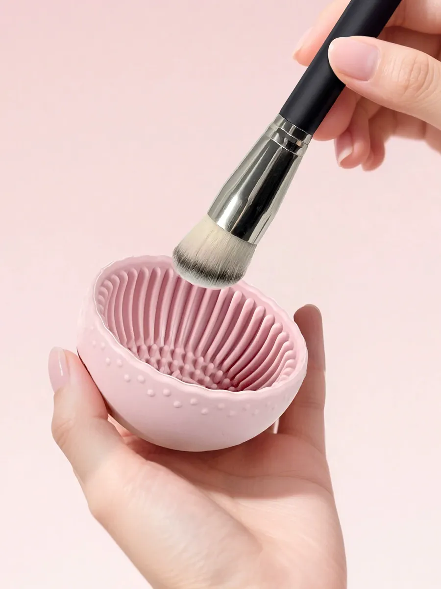 Mini High Appearance Makeup Brush Cleaner Bowl Shaped Washing Tool Cleans Brushes Cushion Puffs Sponges Space Saving Portable — image 1