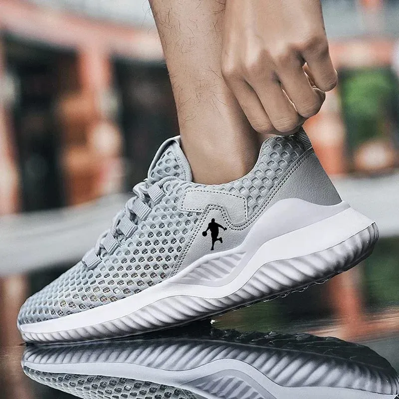 Men Sneakers Lightwhite Breathable Running Shoes for Men Mesh Summer Lace-Up Outdoor Walking Shoe Zapatillas De Deporte — image 4