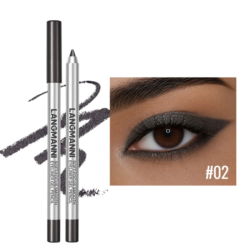 Pearlescent Green Eyeliner Pencil 12 Color Smooth Eye Pigment Glitter Eye Liner Eyeshadow Pen Long-Lasting Waterproof Eye Makeup