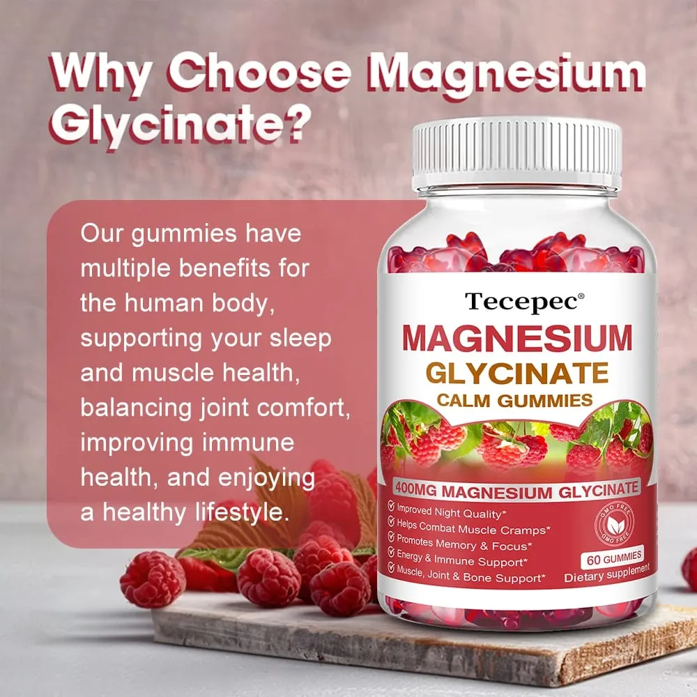 Magnesiumglycinat-Gummis – Nahrungsergänzungsmittel für Erwachsene, die zur Entspannung beitragen, die Herzgesundheit fördern und die Gesundheit von Knochenmark und Gelenken unterstützen — image 6