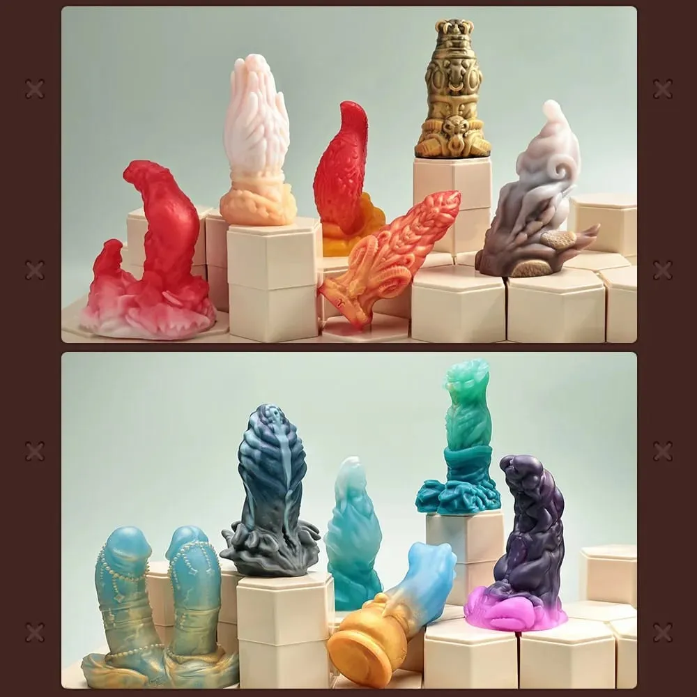 12 Zodiac Signs Series Alien-shaped Penis Realistic Dildo Vaginal Anal G-spot Stimulator with Suction Cup Orgasm Adult Sex Toys — image 5