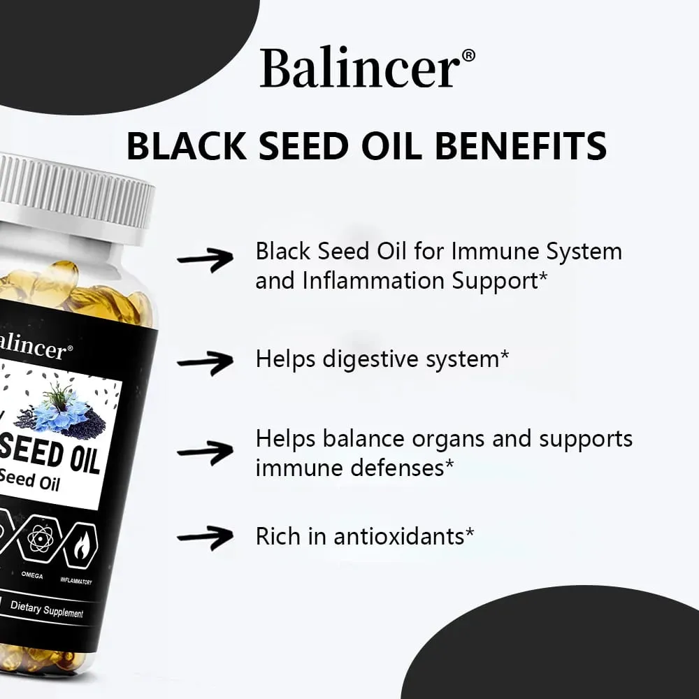 Organic Black Cumin Seed Oil Capsules 500mg Supports Immunity Joint Hair & Skin Health Joint Flexibility & Digestion — image 2