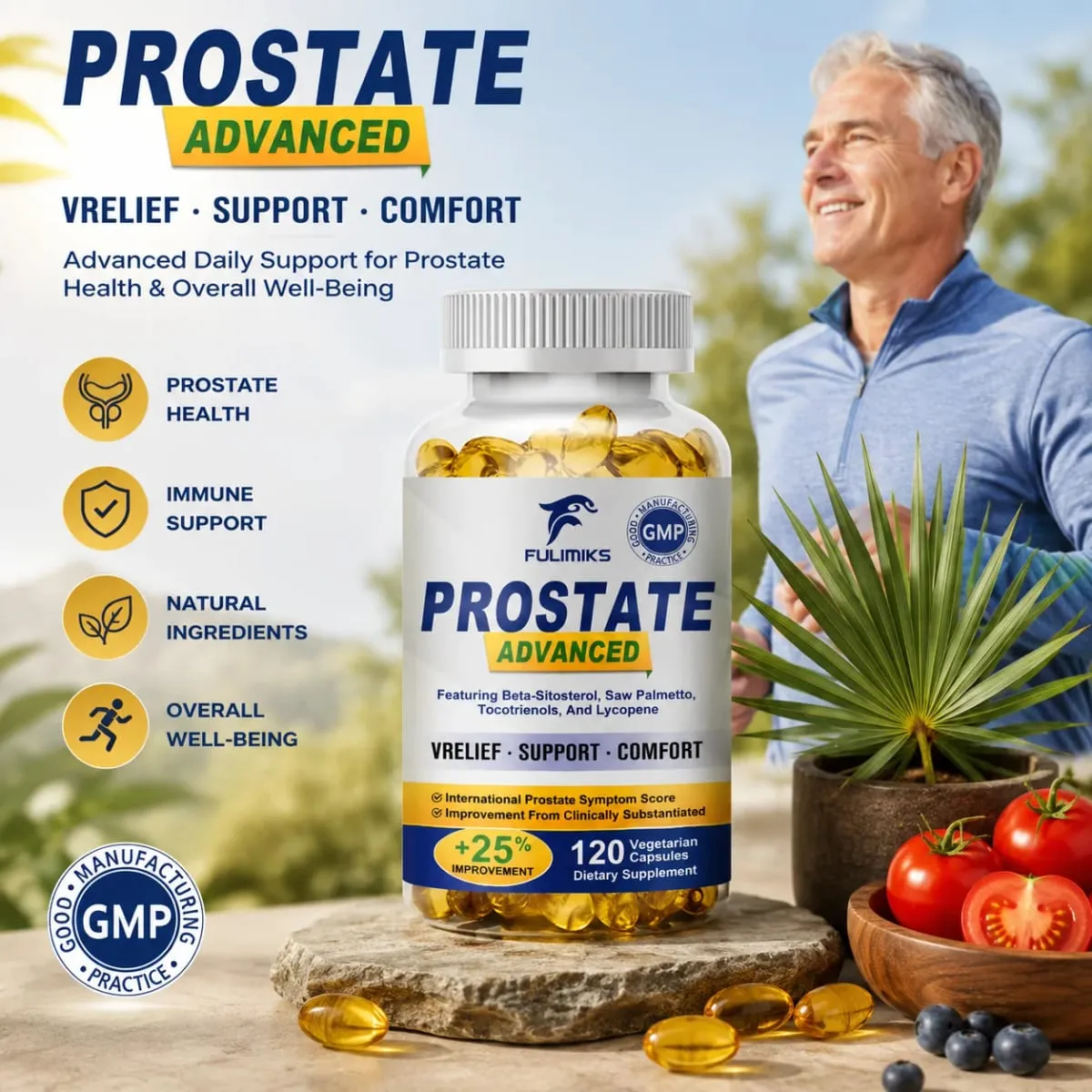 Premium Prostate Capsules with Saw Palmetto & Beta-Sitosterol Supports Urinary Flow Prostate Health & Comfort Relieve Bladder — image 2