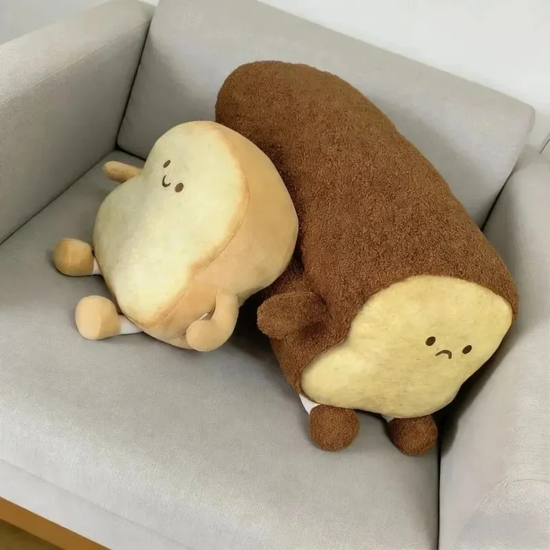 NEW Happy Sad Toast Plush Toy Sleeping Baby Stuffed Pillow Sofa Back Cushion Children Baby Birthday Present Gift Home Decor — image 3
