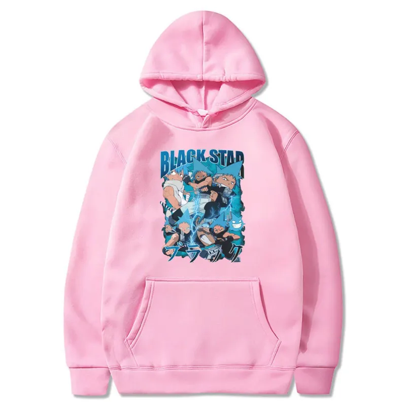 Anime Soul Eater Black Star Graphic Print Men Women Funny Clothes Fashion Oversized Hoodies Winter Casual Long Sleeve Streetwear — image 12