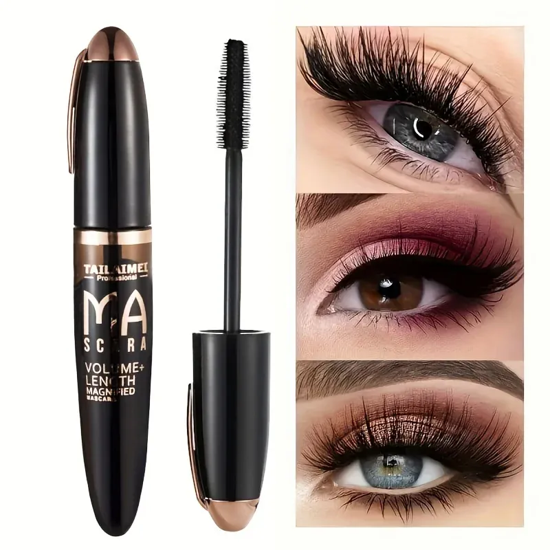 1 PC Hindi tinatablan ng tubig 3D Mascara Makapal Mahaba Mabaho-proof Mabilog na Naka-encrypt na Pangmatagalang Curling Malaking Makeup sa Mata na may 360° Spiral Brush — image 2