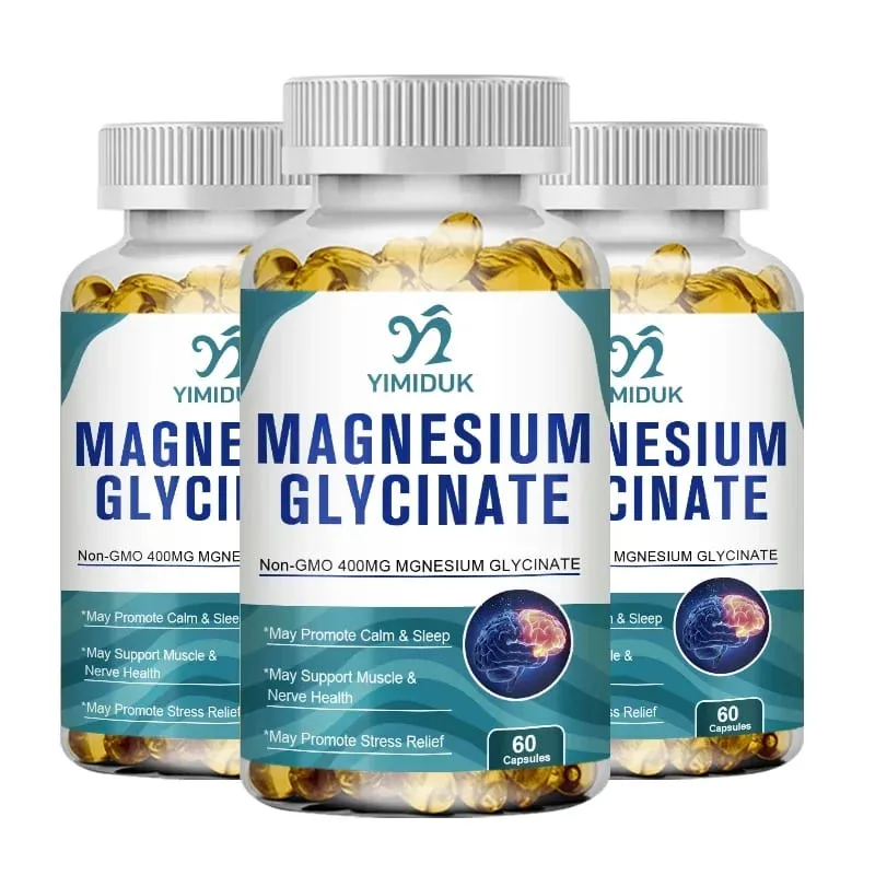 Yimiduk Pure Magnesium Glycinate Supplement with Vitamin B6 for Fights Fatigue Cramps & Heart Health Reduces Anxiety Vegan — image 8