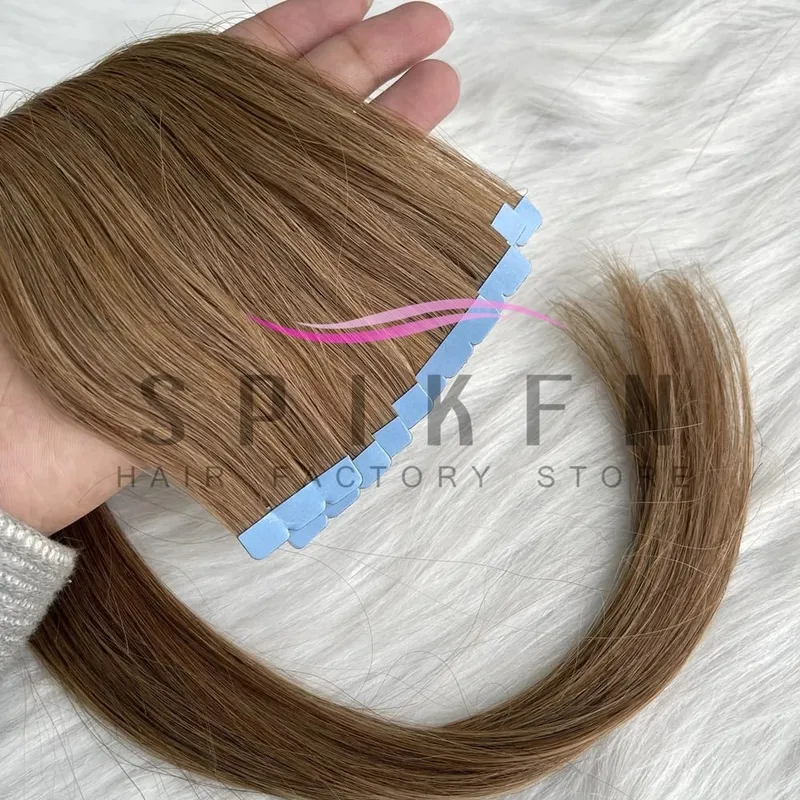 Mini Tape In Human Hair Extensions 12"-20" Machine Remy Skin Weft Adhesive Tape Hair Natural Black Tape Ons 10pcs for Women — image 11