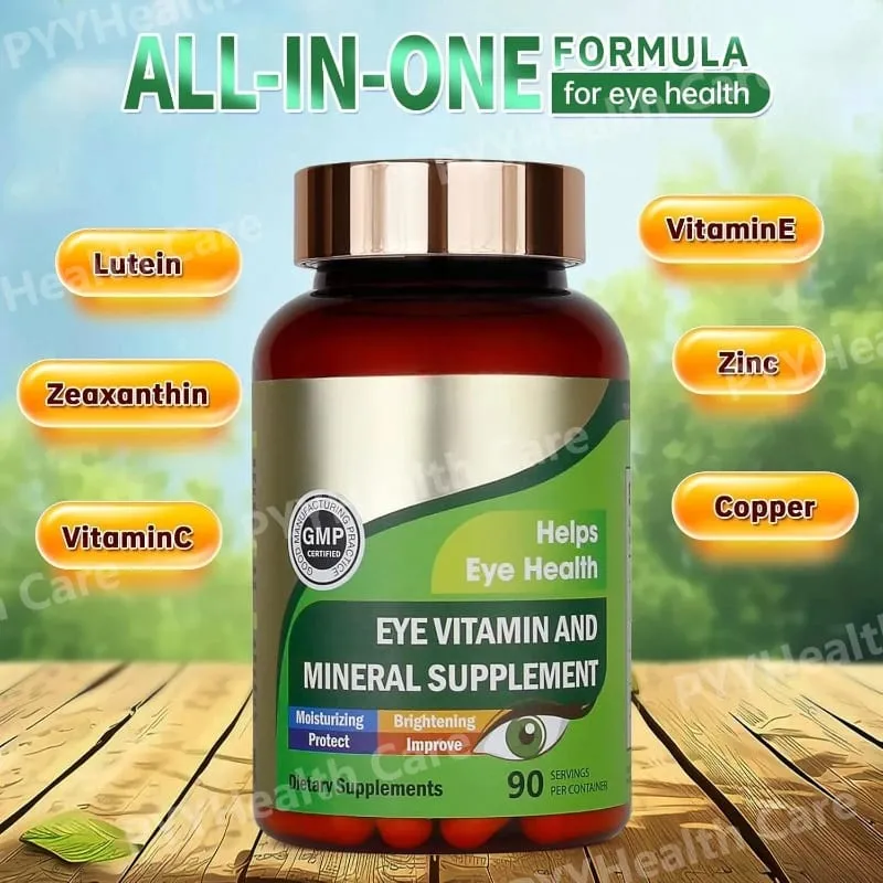 Lutein Eye Vitamins Capsules with Zeaxanthin Zinc Daily Eye Nutrition Supplement Eye Health Support for Adults 90 Count Bottle — image 2