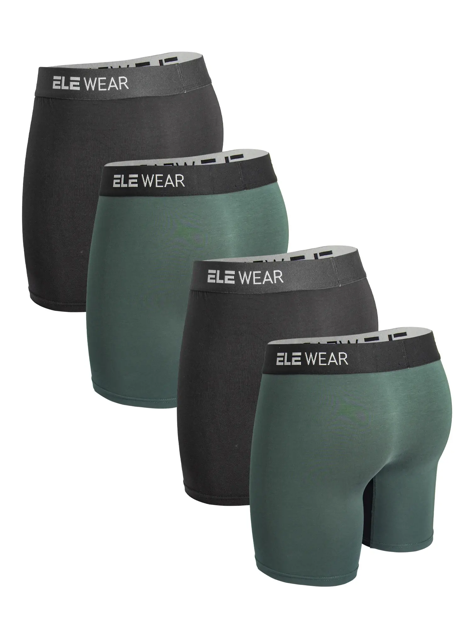 Bamboo Men's Underwear 4pcs Boxer Briefs For Men Long Sports Underwear, Moisture-Wicking — image 5