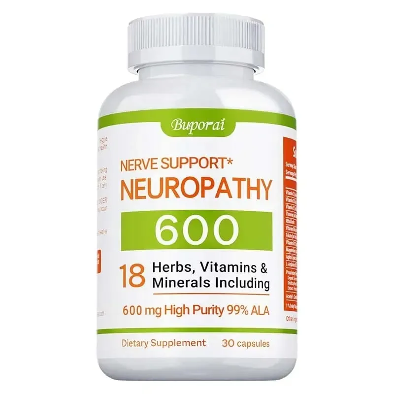 Neuropathy Support Supplement 600mg - Reduces Stress Promotes Nerve Health and Brain Function Cellular Energy Non-GMO