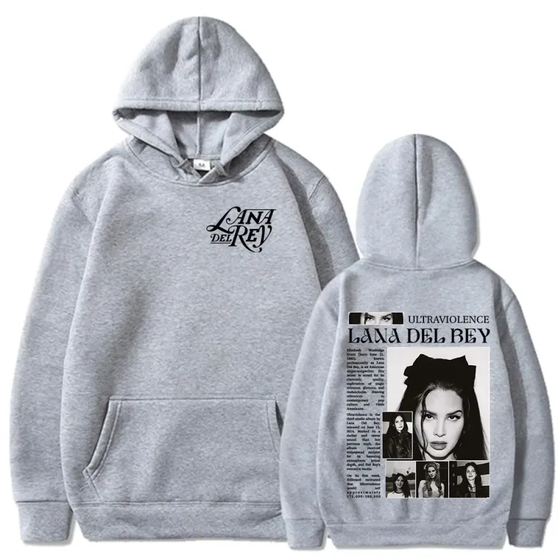 Singer Lana Del Rey Hoodies Men's Women Clothing Hooded Sweatshirts Fashion Hip Hop Long Sleeves Oversized Pullovers Streetwear — image 7