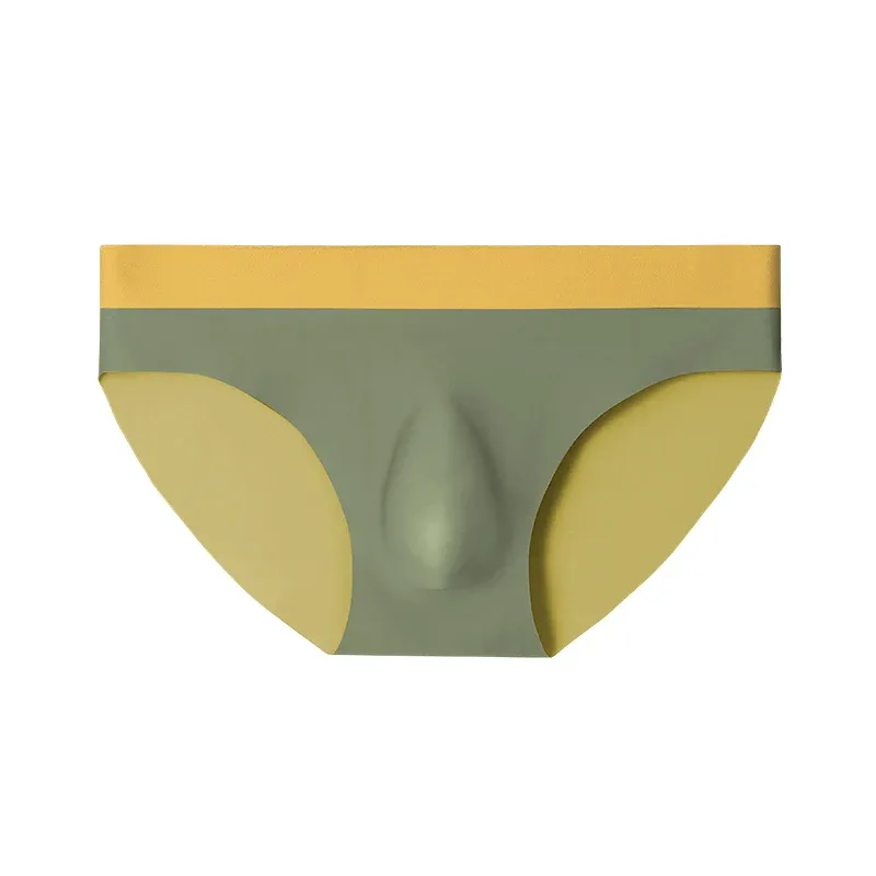 Męska bezszwowa bielizna lodowego jedwabiu 3D wykrawanie trójkątne spodenki letnie cienkie kalesony chłopięce spodenki sportowe 3256808552917215 — image 10