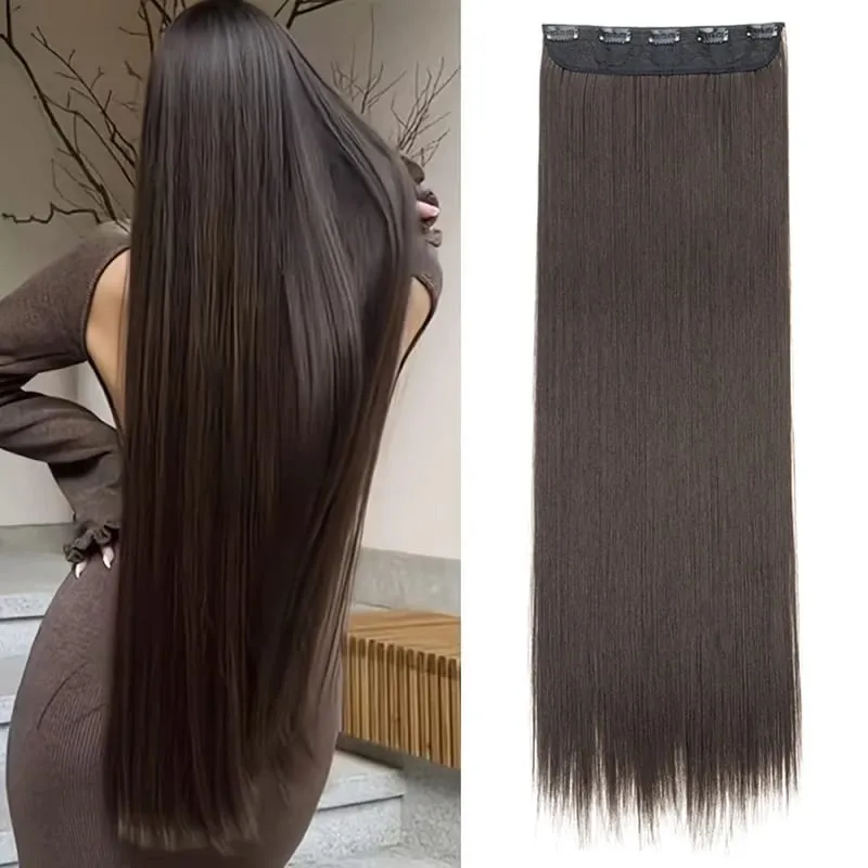 32Inch/40Inch Synthetic Long Straight Hair Extension Clip in Heat Resistant Natural Invisible Hair Accessory for Women — image 10